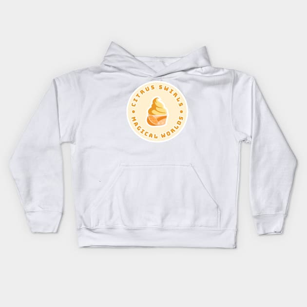 Citrus Swirls & Magical Worlds Kids Hoodie by PaprikaPanda